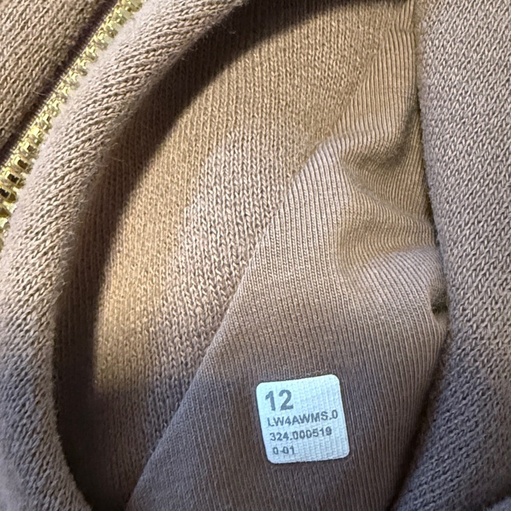 Lululemon Scuba Full-Zip Hoodie in Taupetastic with Gold Zipper size 12 - Picture 5 of 5